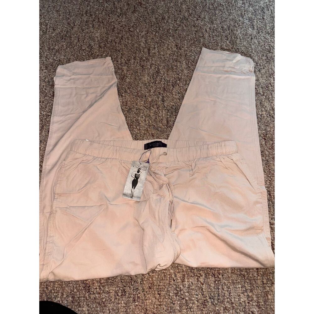 Violetta by mango cream size S new with tags jogger pants soft & lightweight